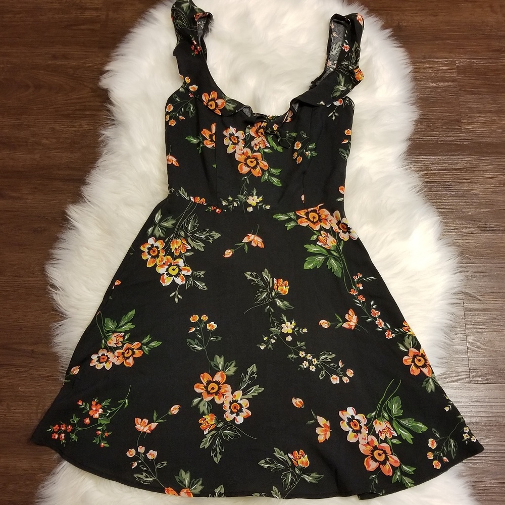 aeropostale black floral dress size xs